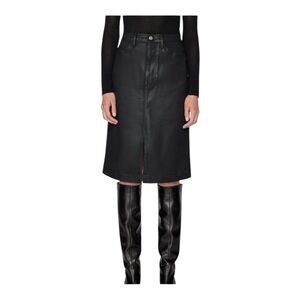 FRAME Front Slit Coated Denim Midi skirt 31